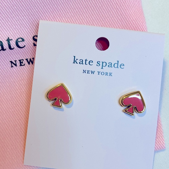 kate spade Jewelry - Kate Spade Pink Signature Spade Stud Earrings NWT - Includes Kate Spade Dust Bag